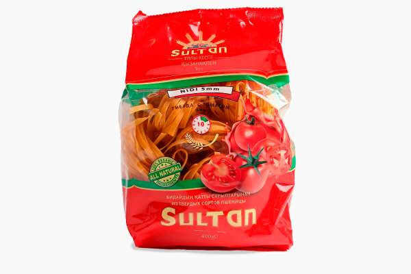 Лапша гнездовая с натуральным томатом 5 мм «Султан», 400 г