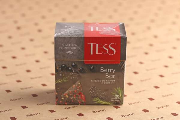 Черный чай с ежевикой Berry bar пакетированный Tess, 20 шт