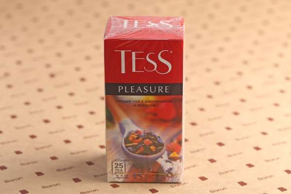 Черный чай с шиповником и яблоком Pleasure пакетированный Tess, 25 шт