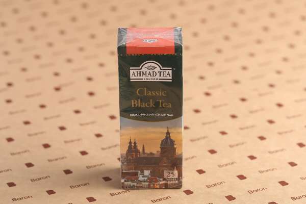 Черный пакетированный чай классический Ahmad Tea, 25 шт