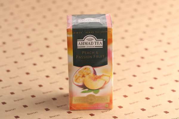 Черный пакетированный чай с ароматом персика и маракуйи Ahmad Tea, 25 шт