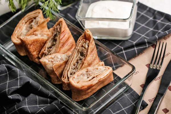 Блинчики с говядиной и рисом, 6 шт