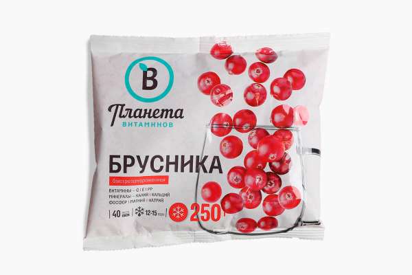 Брусника «Планета витаминов» замороженная, 250 г