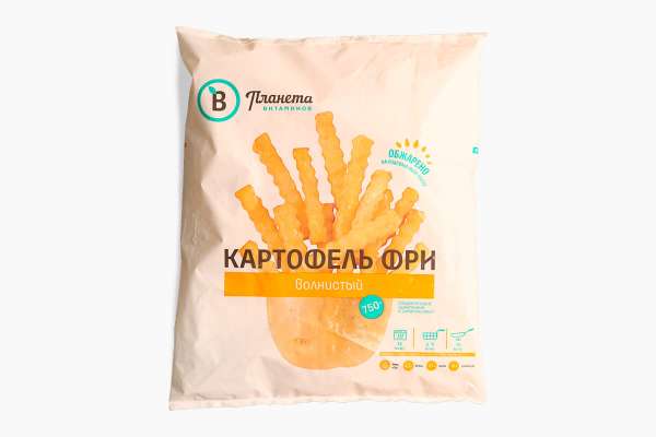 Картофель фри волнистый «Планета витаминов» замороженный, 750 г