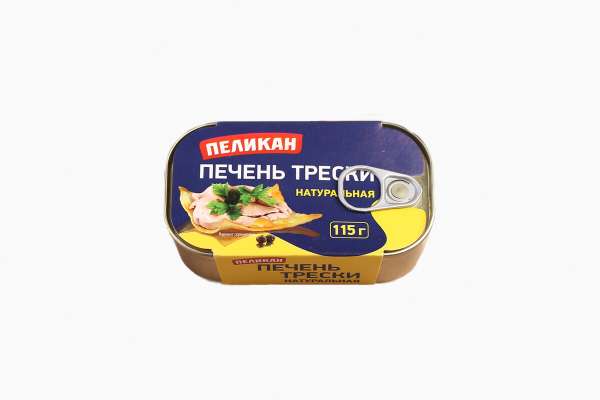 Печень трески натуральная «Пеликан», 115 г