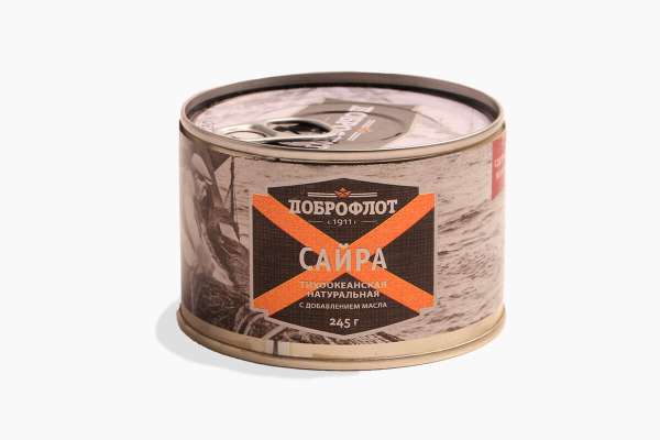 Сайра натуральная с добавлением масла «Доброфлот», 245 г