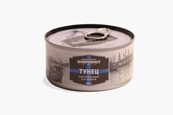 Тунец кусковой натуральный «Доброфлот», 185 г
