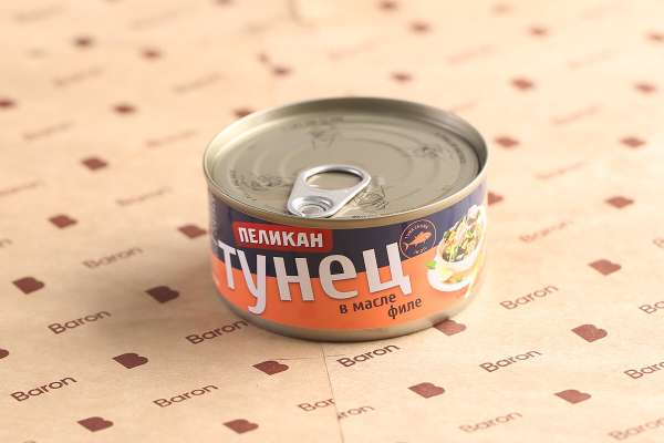Тунец скипджек в масле «Пеликан», 185 г