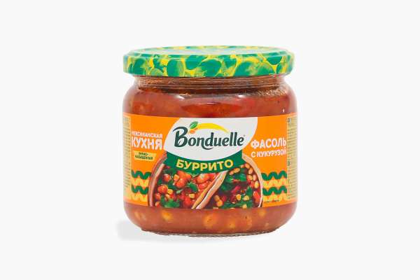 Фасоль красная с кукурузой Буррито Bonduelle, 350 мл