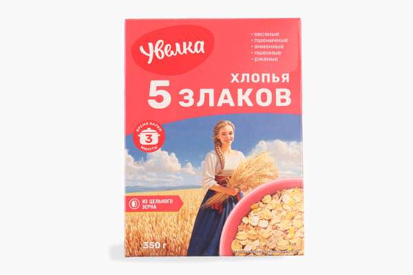 Хлопья 5 злаков «Увелка», 350 г
