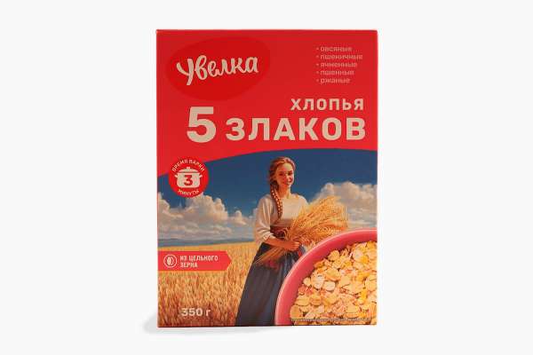 Хлопья 5 злаков «Увелка» Доброе утро, 350 г