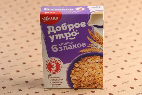 Хлопья 6 злаков «Увелка» Доброе утро, 350 г