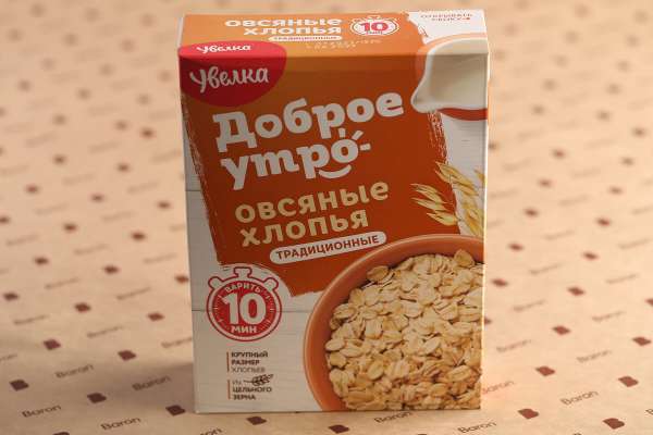 Хлопья овсяные традиционные «Увелка» Доброе утро, 400 г