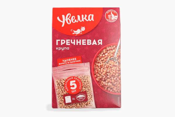 Крупа гречневая ядрица в варочных пакетиках «Увелка», 5 шт
