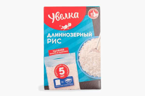 Рис длиннозерный в варочных пакетиках «Увелка», 5 шт
