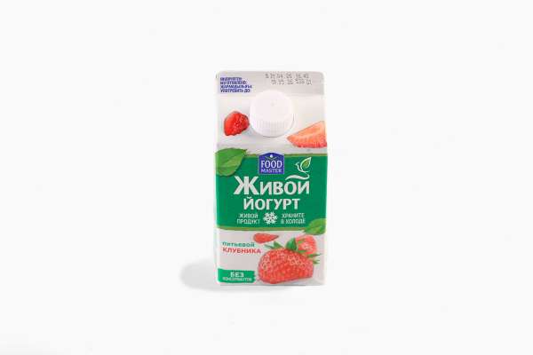 Йогурт питьевой со вкусом клубники 2% Food Master, 450 г
