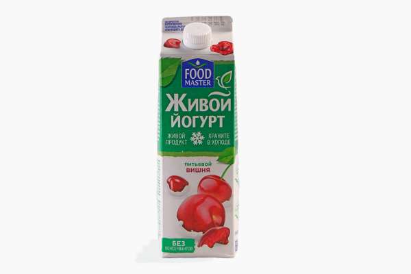Food Master йогурт питьевой со вкусом вишни 2%, 900 г