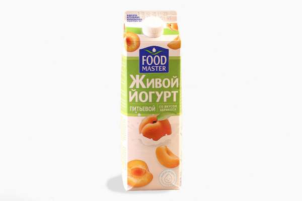 Йогурт питьевой со вкусом абрикоса 2% Food Master, 900 г