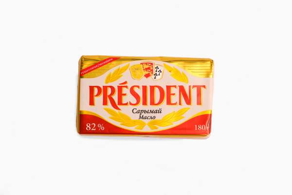 Масло сливочное President 82%, 180 г