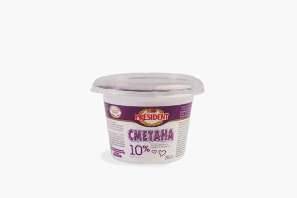 Сметана President 10%, 200 г ✱