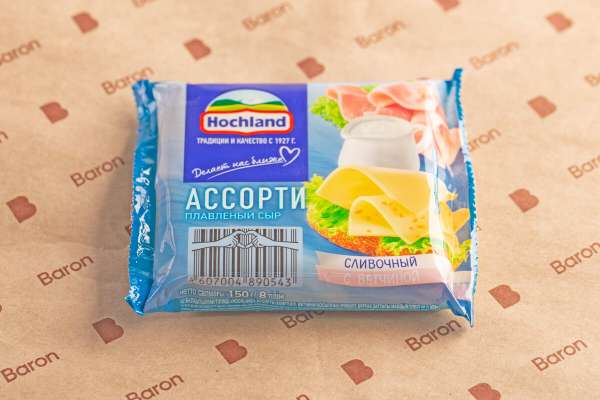 Плавленый сыр ассорти ломтевой Hochland, 150 г
