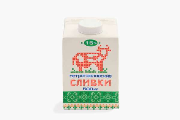 Сливки 15% «Петропавловские», 500 мл
