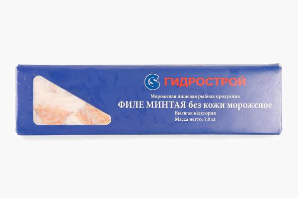 Филе минтая без кожи мороженое Gidrostroy, 1 кг ✱