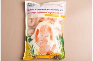 Креветки варено-мороженые очищенные с хвостом Fish Dream, 1 кг