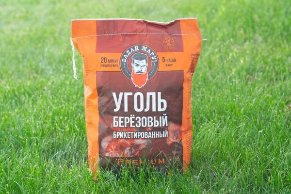 Уголь березовый брикетированный, 4 кг