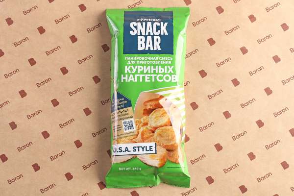 Смесь панировочная для приготовления куриных наггетсов Snack Bar, 240 г