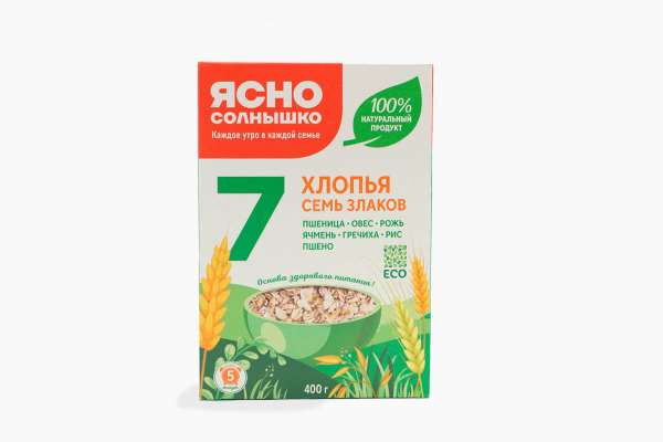 Хлопья 7 злаков «Ясно Солнышко», 400 г