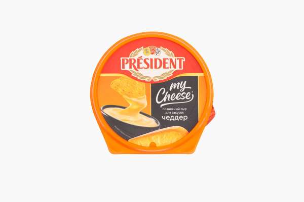 Сыр плавленый для закусок «Чеддер» My Cheese President, 125 г