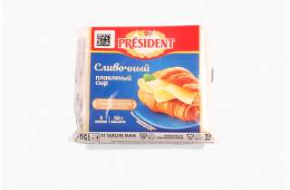 Сыр плавленый President сливочный ломтевой 40%, 150 г