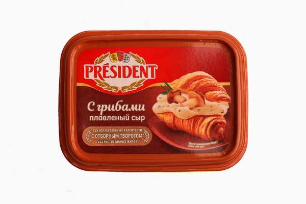 Сыр плавленый с грибами President, 400 г