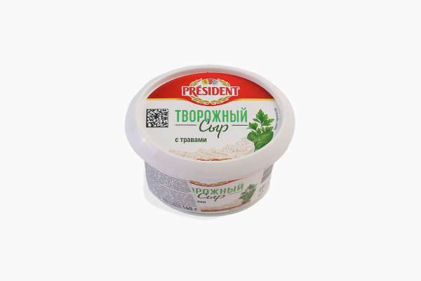 Сыр творожный с травами President, 140 г