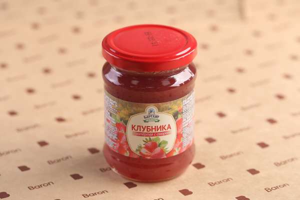 Клубника протертая с сахаром «Барские продукты», 280 г
