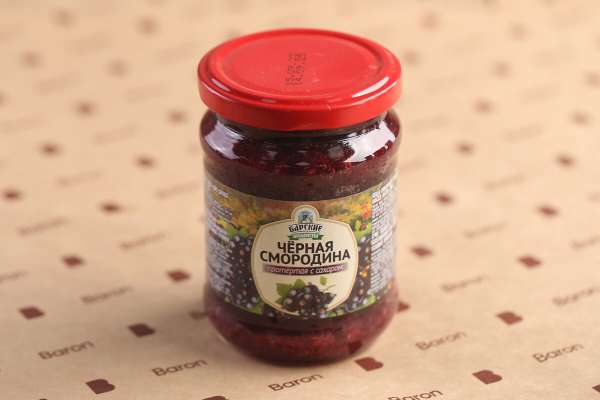 Смородина черная протертая с сахаром «Барские продукты», 280 г