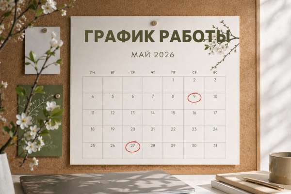 График работы доставки и фирменного магазина в мае 2026 года!